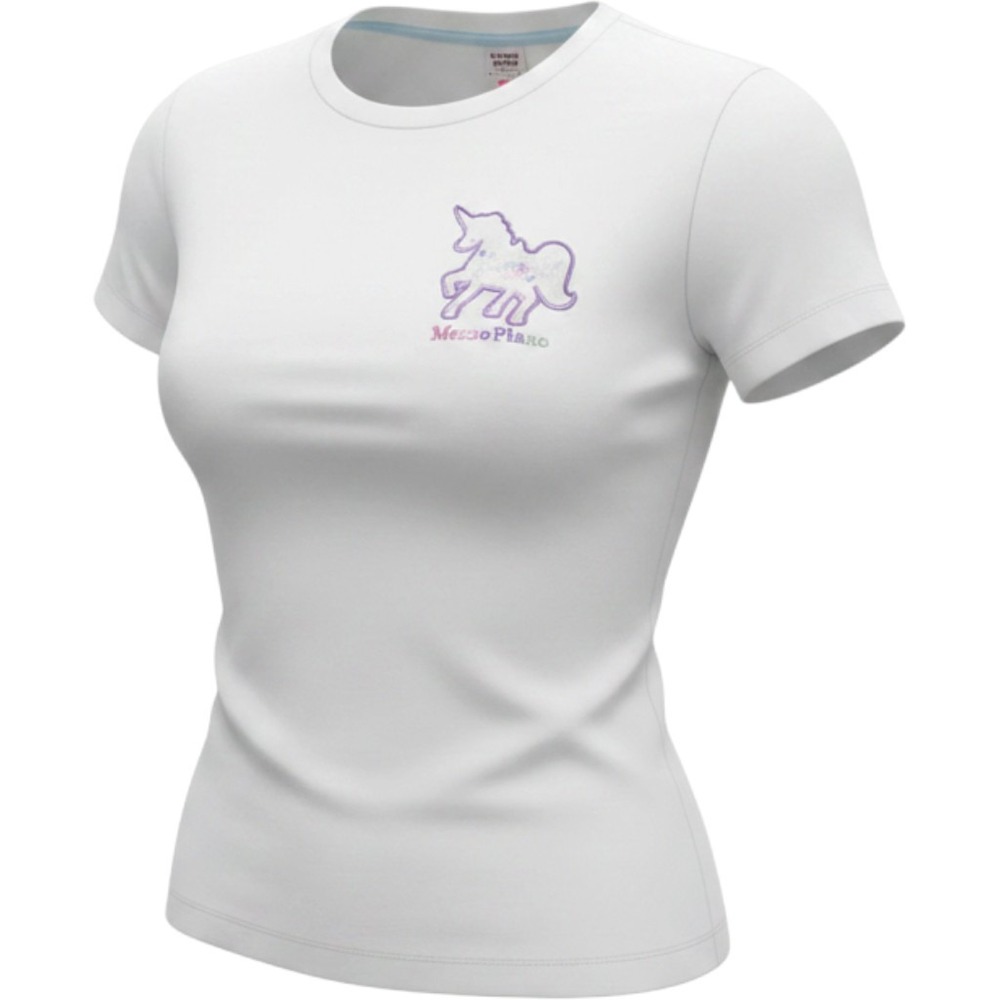 Mezzo Piano Unicorn Dreams Shaker Sequin White Tee Heisei Retro Cutecore M 150